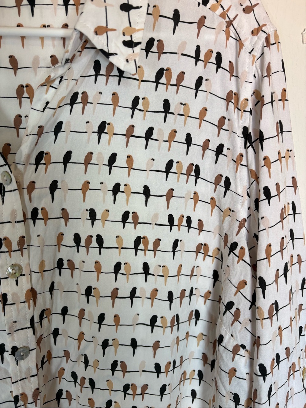Anthropologie Jane & Delancey Bird On A Wire Shirt Size 2X Rayon Macaw Parrot - Picture 3 of 7